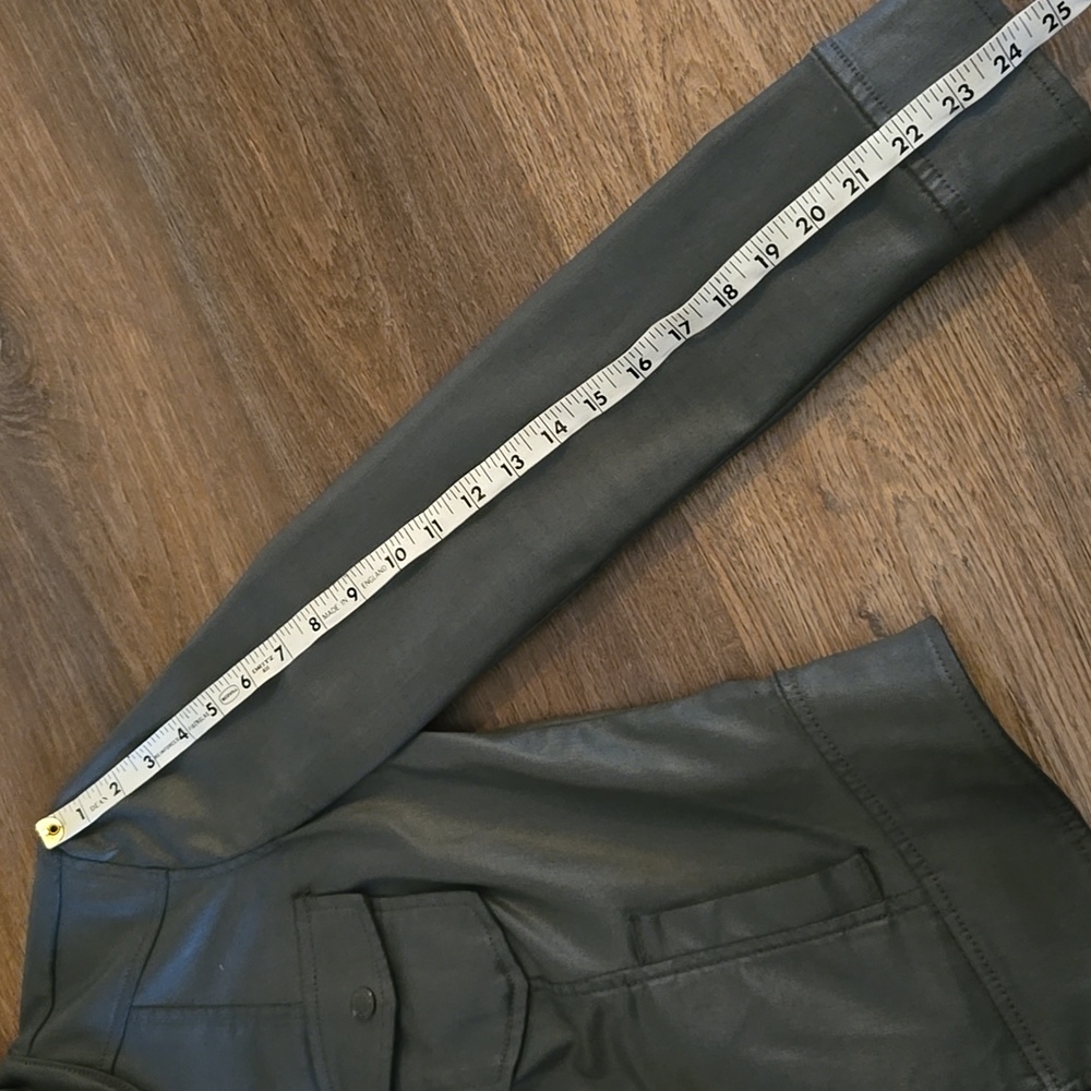 White House Black Market Grey Coated Denim Band Jacket - Picture 8 of 9